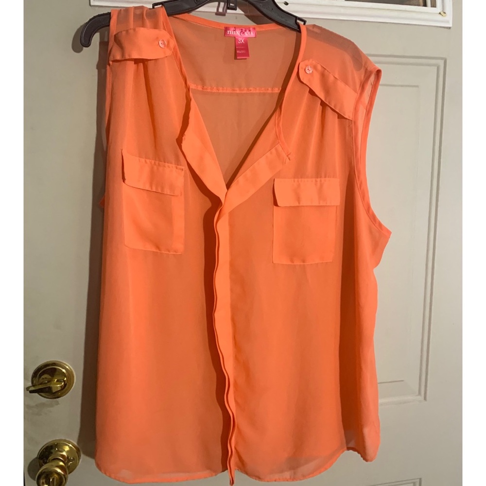 Peach see through top